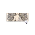 Beige Buddha Mandala Print Extended Mouse Pad