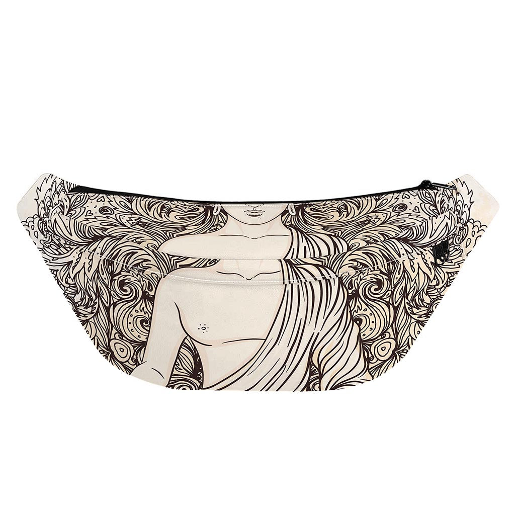 Beige Buddha Mandala Print Fanny Pack
