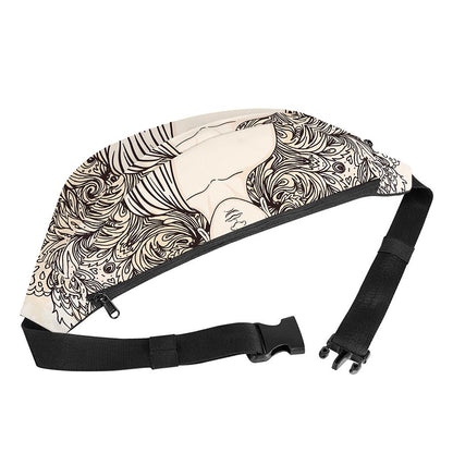 Beige Buddha Mandala Print Fanny Pack