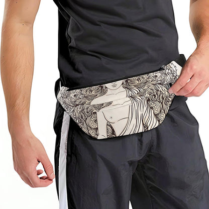 Beige Buddha Mandala Print Fanny Pack