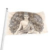 Beige Buddha Mandala Print Flag