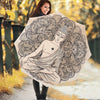 Beige Buddha Mandala Print Foldable Umbrella
