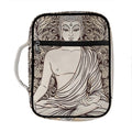 Beige Buddha Mandala Print Front Pocket Bible Bag