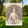 Beige Buddha Mandala Print Garden Flag