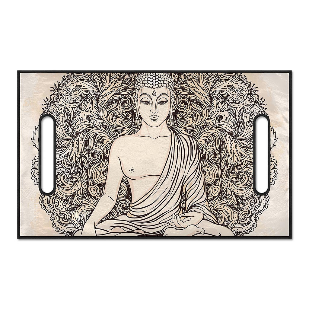 Beige Buddha Mandala Print Golf Cart Seat Cover
