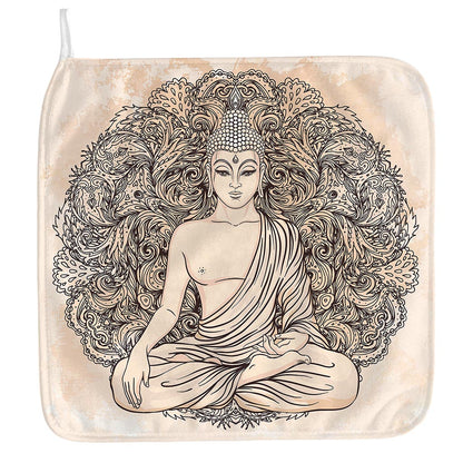 Beige Buddha Mandala Print Hand Towel