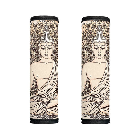 Beige Buddha Mandala Print Handle Covers