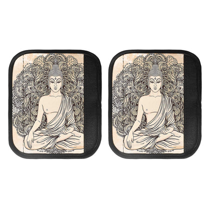 Beige Buddha Mandala Print Handle Covers