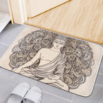 Beige Buddha Mandala Print Indoor Door Mat