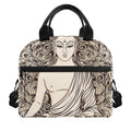 Beige Buddha Mandala Print Insulated Lunch Bag