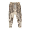 Beige Buddha Mandala Print Jogger Pants