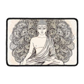 Beige Buddha Mandala Print Kitchen Mat