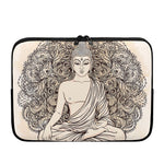 Beige Buddha Mandala Print Laptop Sleeve