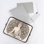 Beige Buddha Mandala Print Laptop Sleeve