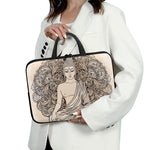 Beige Buddha Mandala Print Laptop Sleeve With Handle