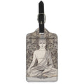 Beige Buddha Mandala Print Luggage Tag