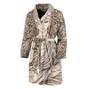 Beige Buddha Mandala Print Men's Bathrobe