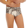 Beige Buddha Mandala Print Men's Briefs