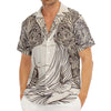 Beige Buddha Mandala Print Men's Deep V-Neck Shirt