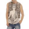 Beige Buddha Mandala Print Men's Fitness Tank Top