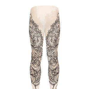 Beige Buddha Mandala Print Men's leggings