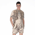 Beige Buddha Mandala Print Men's Romper