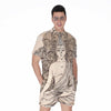 Beige Buddha Mandala Print Men's Rompers