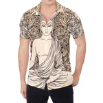 Beige Buddha Mandala Print Men's Shirt