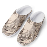 Beige Buddha Mandala Print Mesh Casual Shoes