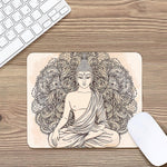 Beige Buddha Mandala Print Mouse Pad