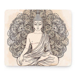 Beige Buddha Mandala Print Mouse Pad