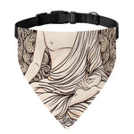Beige Buddha Mandala Print Over The Collar Dog Bandana