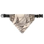Beige Buddha Mandala Print Over The Collar Dog Bandana