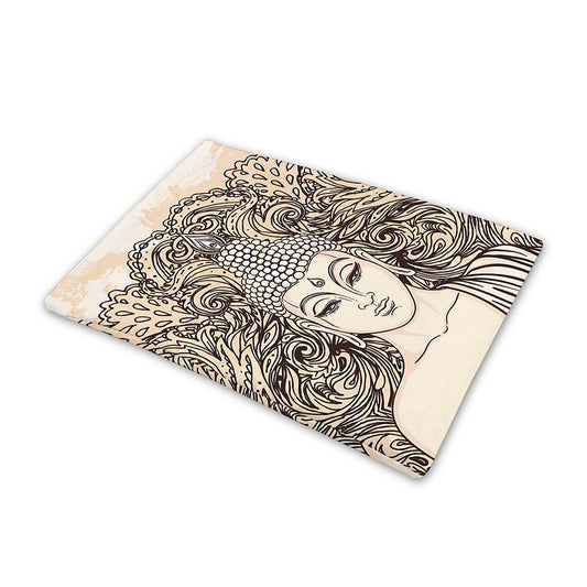 Beige Buddha Mandala Print Pet Cooling Mat Cover