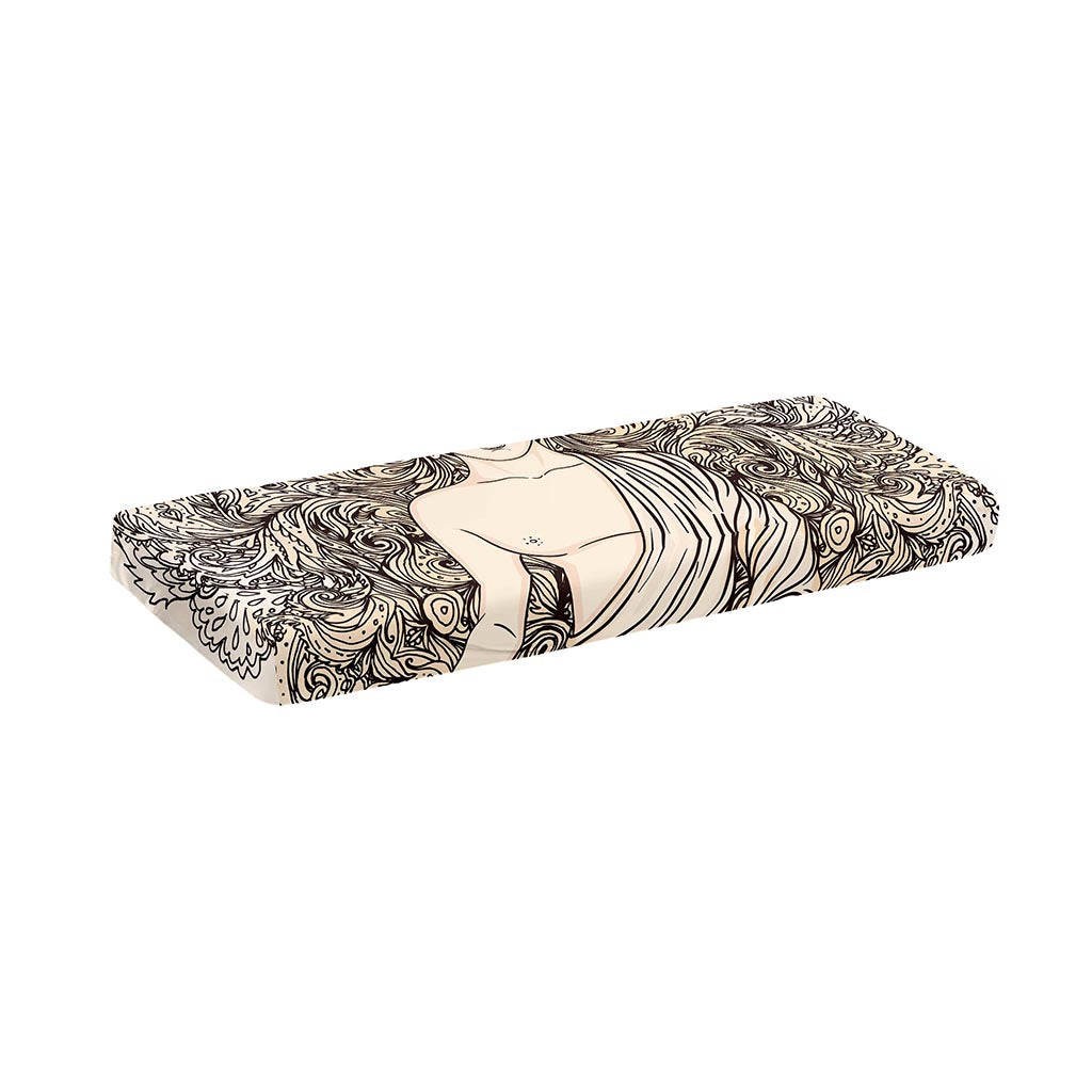 Beige Buddha Mandala Print Piano Keyboard Cover