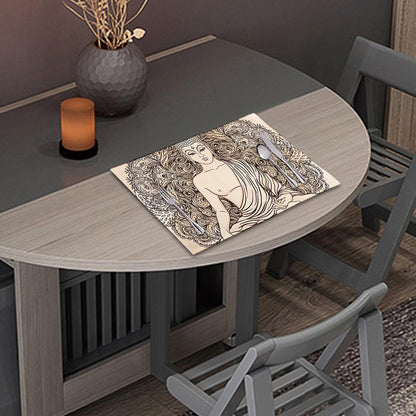 Beige Buddha Mandala Print Placemat