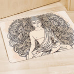 Beige Buddha Mandala Print Polyester Doormat
