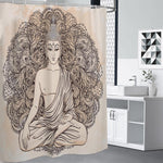 Beige Buddha Mandala Print Premium Shower Curtain