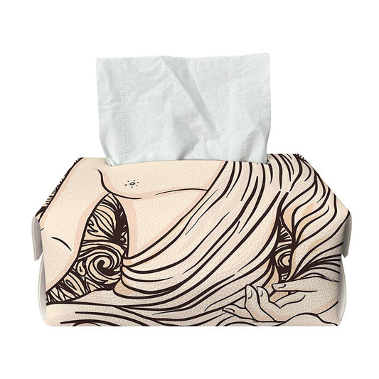 Beige Buddha Mandala Print Rectangle Tissue Box Cover