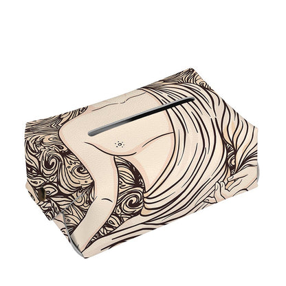 Beige Buddha Mandala Print Rectangle Tissue Box Cover