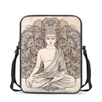 Beige Buddha Mandala Print Rectangular Crossbody Bag