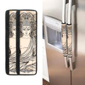 Beige Buddha Mandala Print Refrigerator Handle Covers
