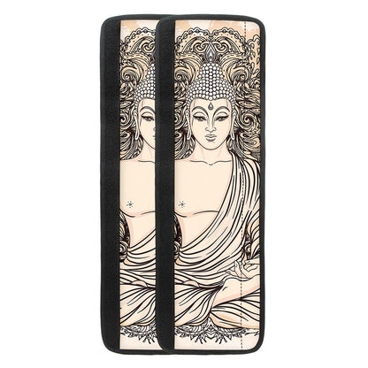 Beige Buddha Mandala Print Refrigerator Handle Covers