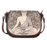 Beige Buddha Mandala Print Saddle Bag