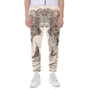 Beige Buddha Mandala Print Scuba Joggers