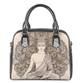 Beige Buddha Mandala Print Shoulder Handbag