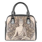 Beige Buddha Mandala Print Shoulder Handbag
