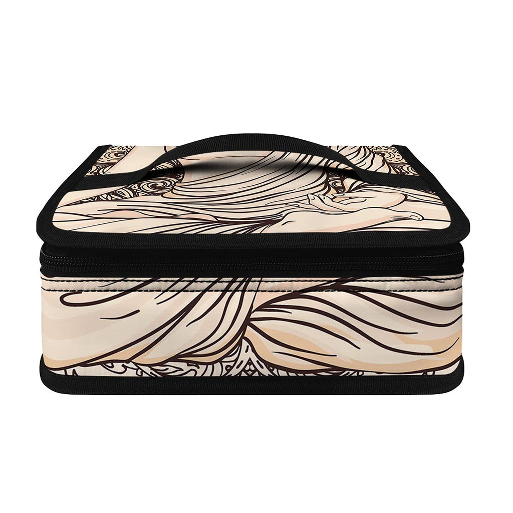 Beige Buddha Mandala Print Small Lunch Bag