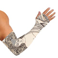 Beige Buddha Mandala Print Sun Protection Arm Sleeves