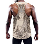 Beige Buddha Mandala Print Training Tank Top